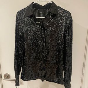 Sequin button down